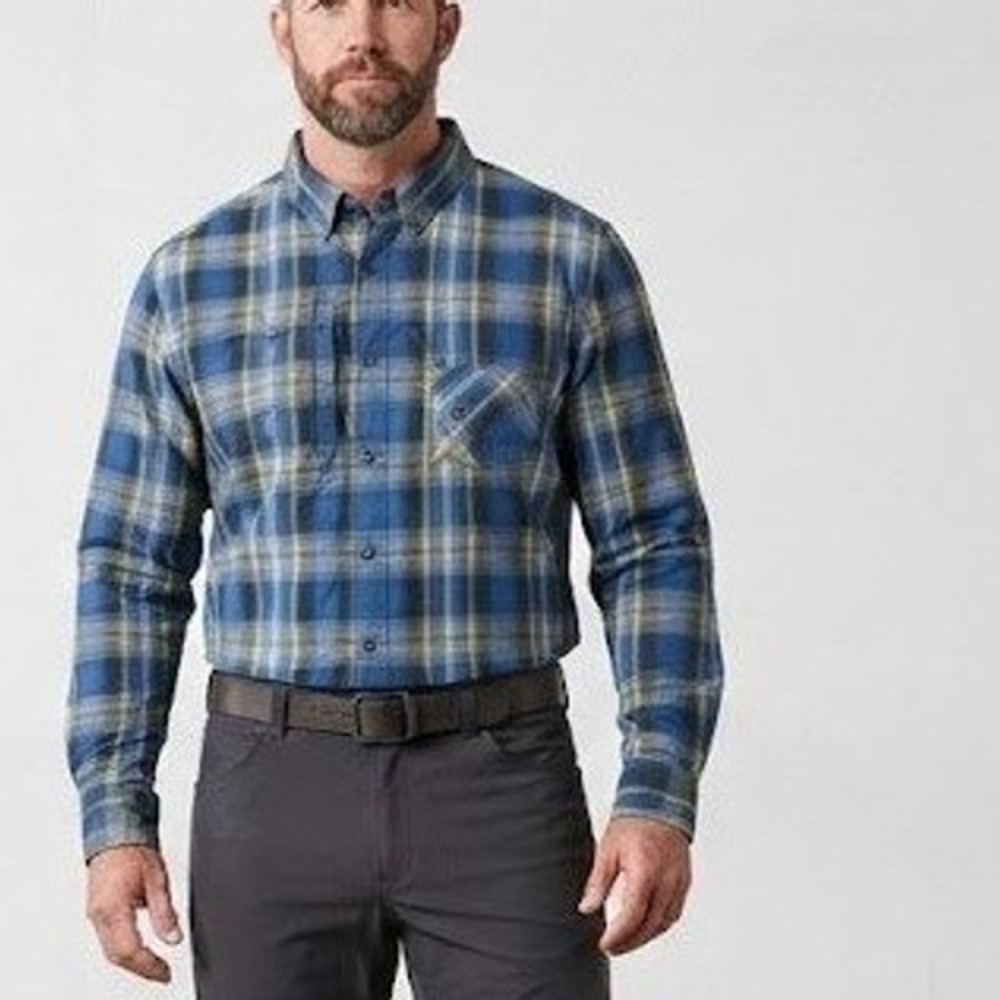 5.11 Tactical Peak Shirt Mens 2XL Blue Yellow Plaid Excellent Utility Workwear